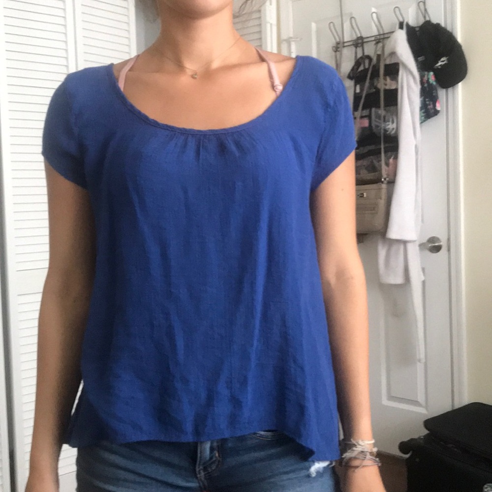 Blue blouse top